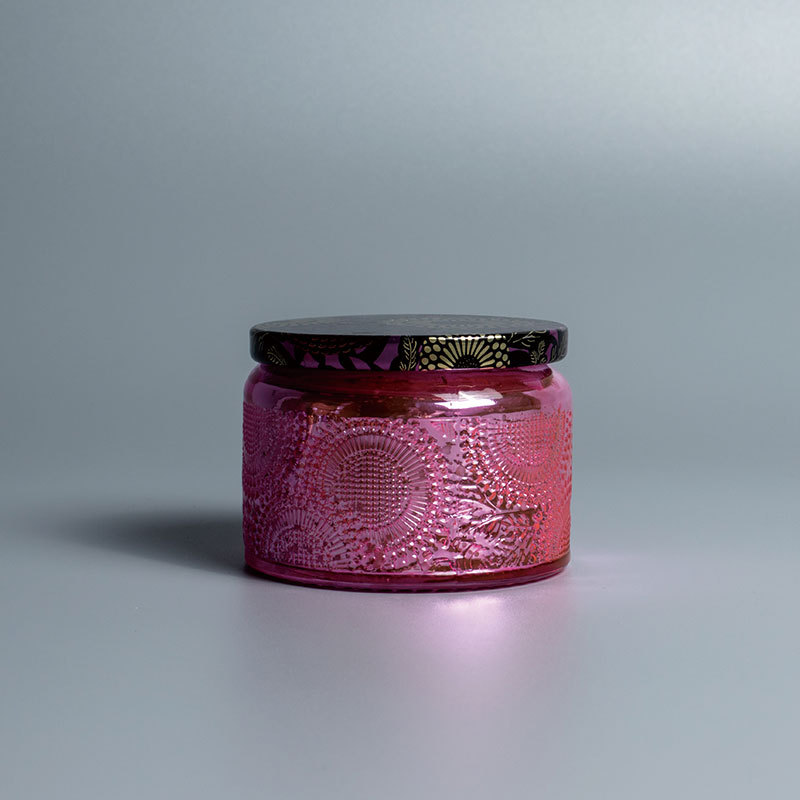 Electroplating embossed candle jar candle jar wholesale