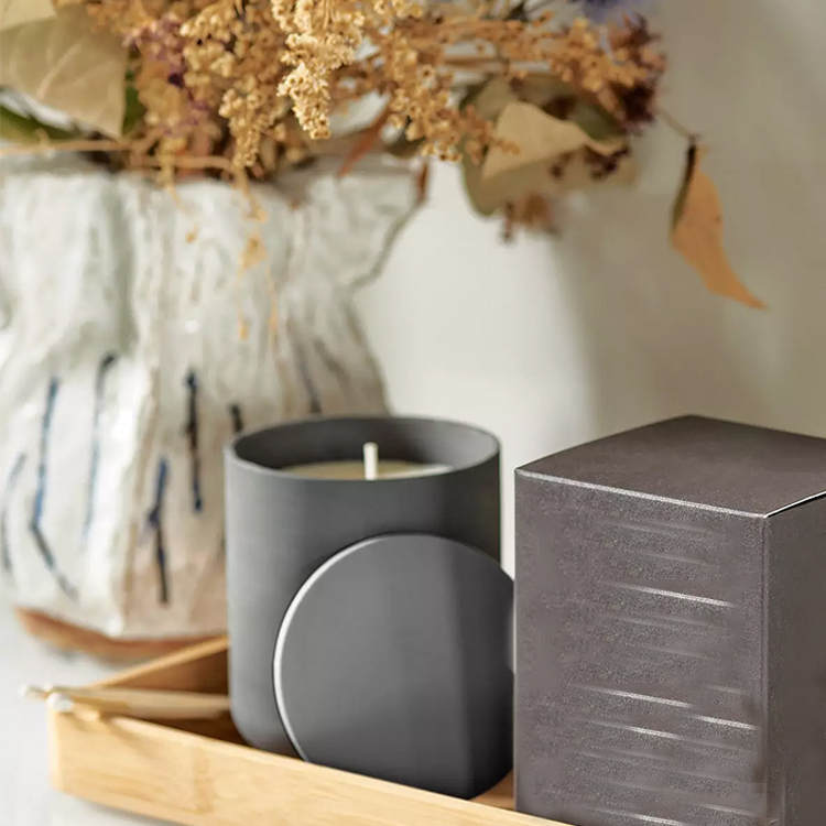 Ceramic black frosted candle jars with lid candle jar wholesale