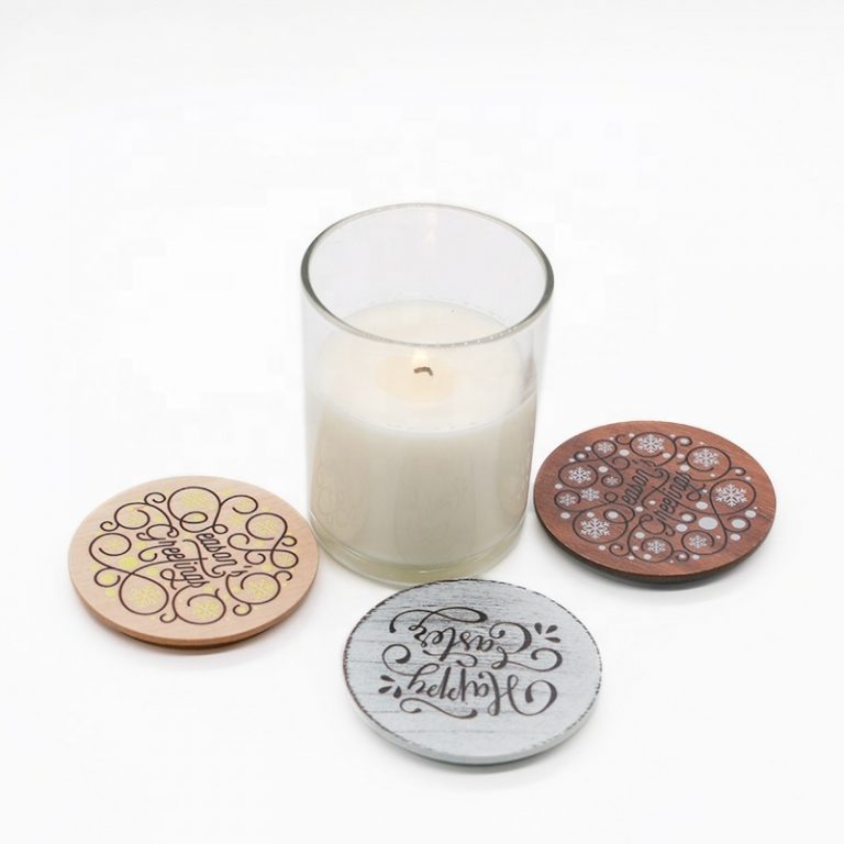 Clear cylinder glass candle jar with wooden lid candle jar wholesale