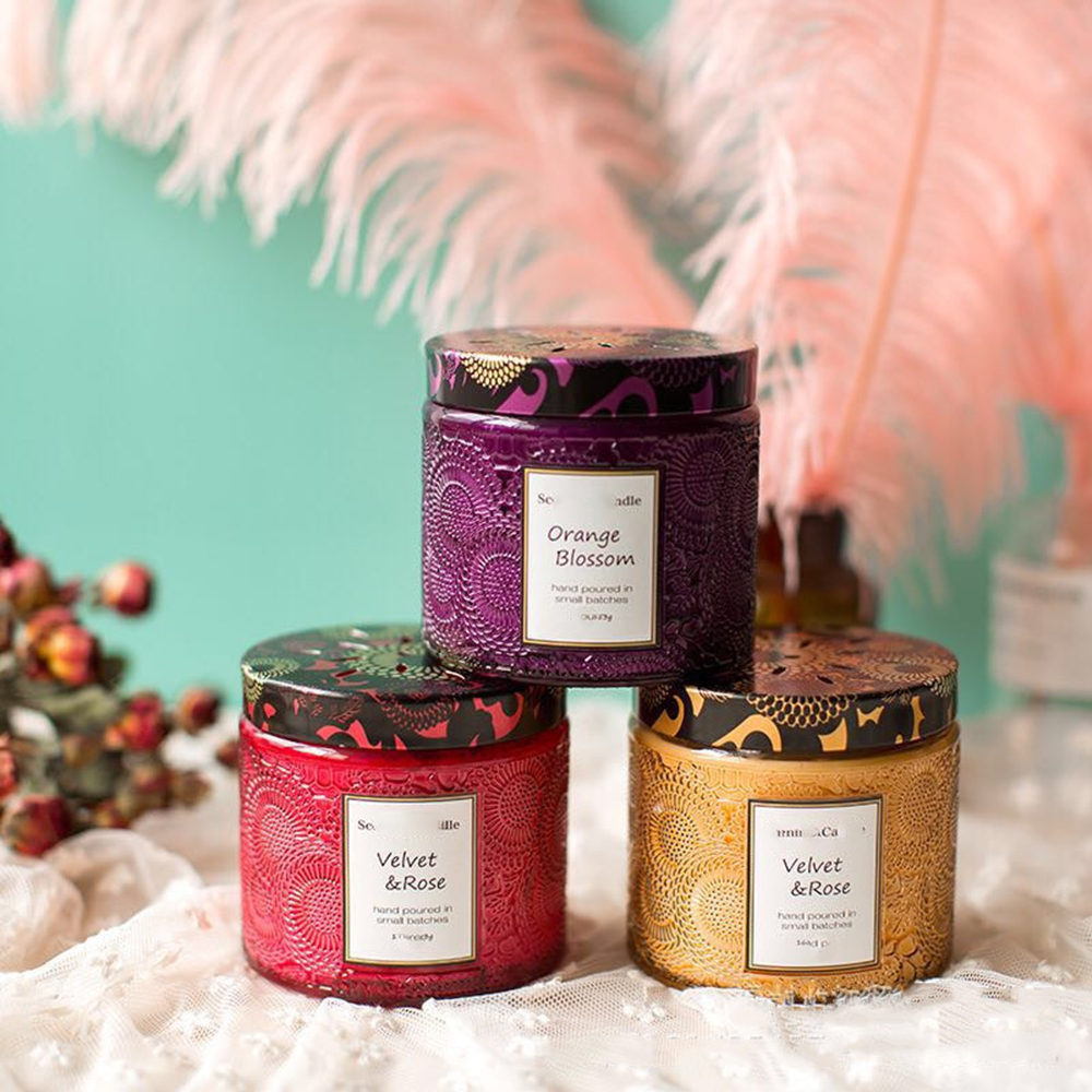 Clear glass luxury custom candle jars candle jar wholesale