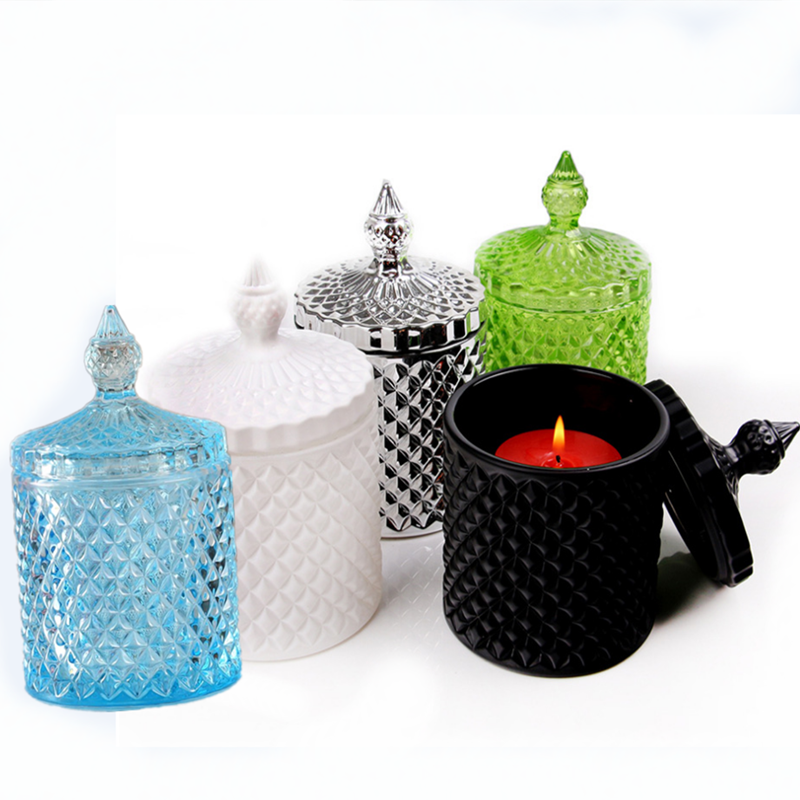 Customized luxury empty glass candle jars candle jar wholesale