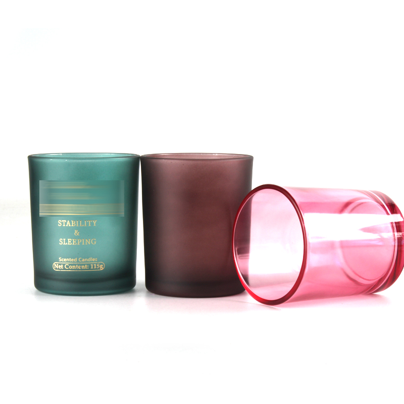 Customized matte pink glass candle jars candle jar wholesale