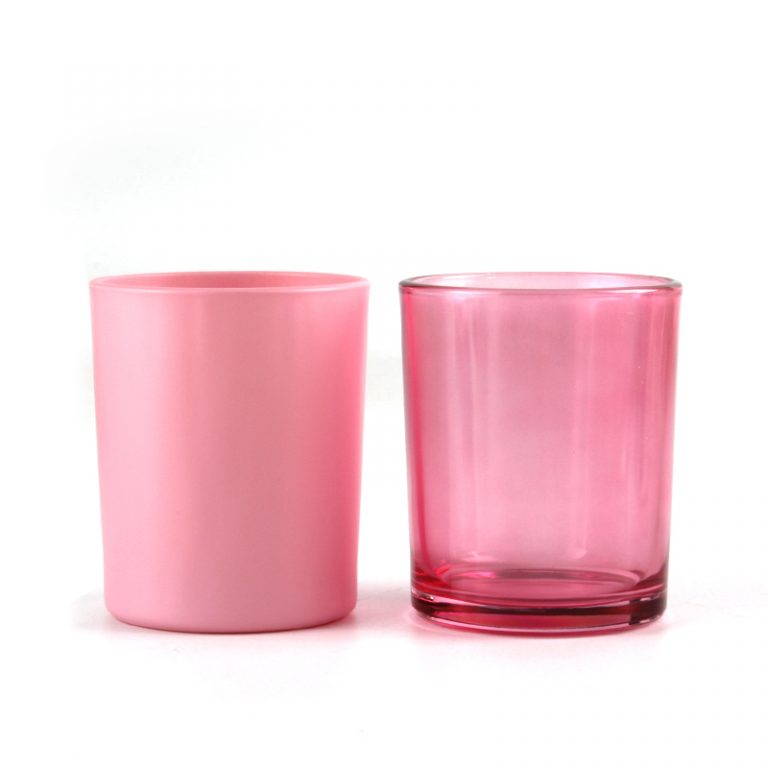 Customized matte pink glass candle jars candle jar wholesale