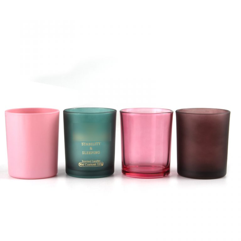 Customized matte pink glass candle jars candle jar wholesale