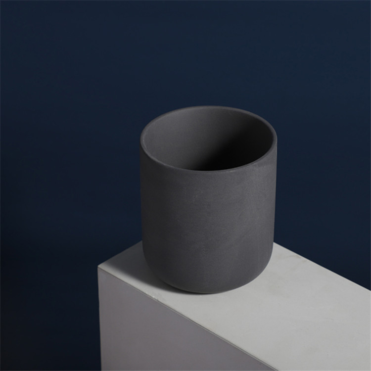 Empty matte black ceramic candle jars candle jar wholesale