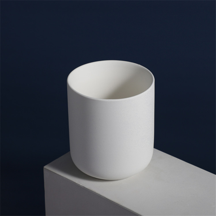 Empty matte black ceramic candle jars candle jar wholesale