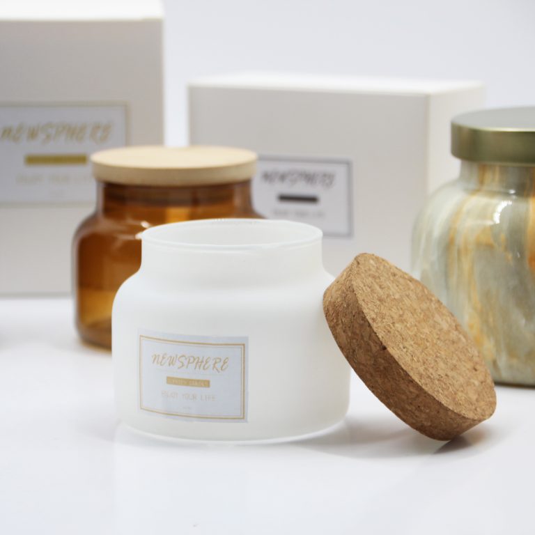 Matte frosted glossy white glass candle jars candle jar wholesale