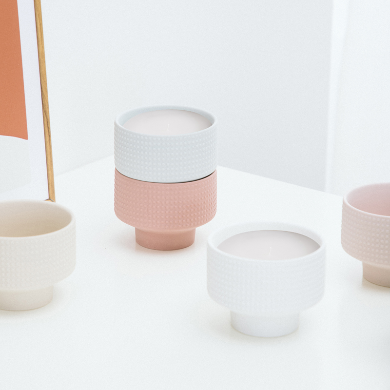 Nordic matt ceramic candle vessels jars candle jar wholesale