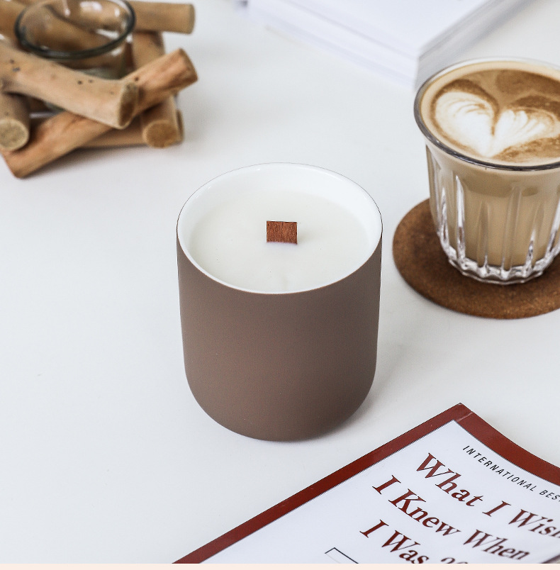 Customizable LOGO Matte Ceramic Candle Jars candle jar wholesale