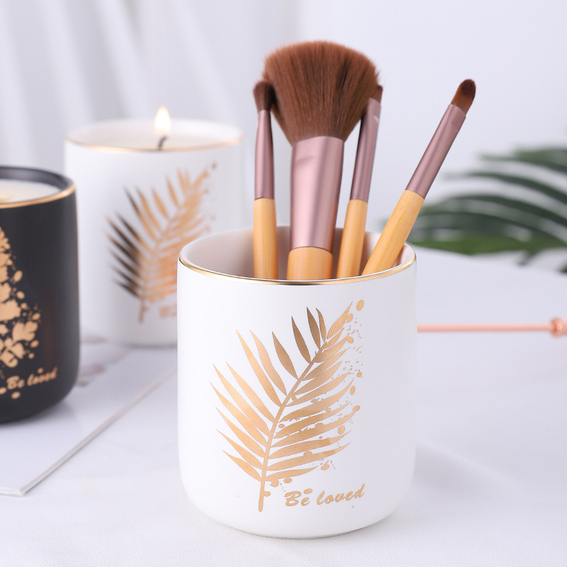 New Matte Black And White Ceramic Candle Jars candle jar wholesale