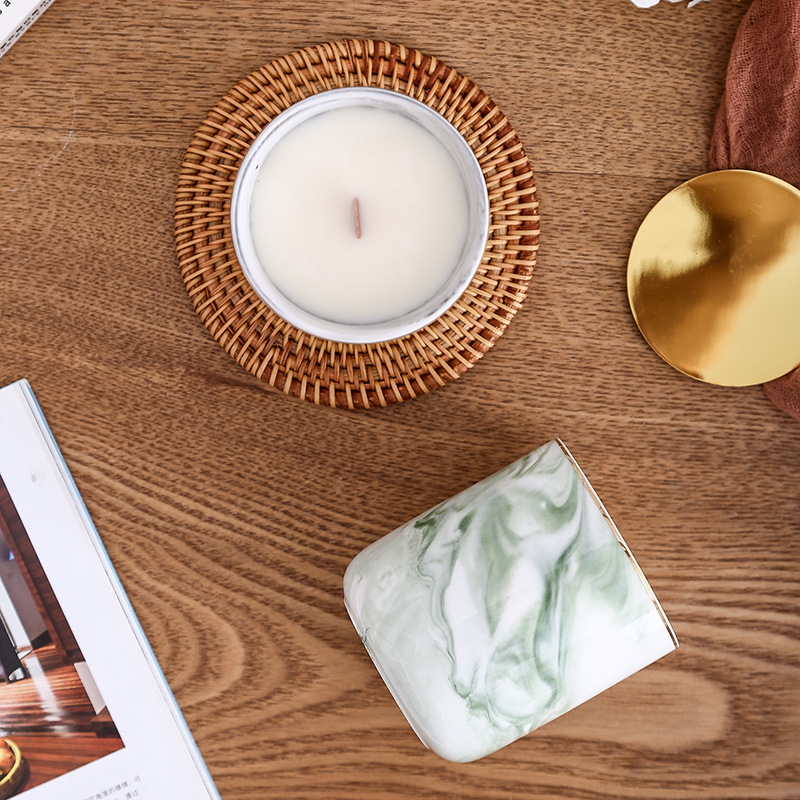 Nordic Simulation Marble Ceramic Candle Jars candle jar wholesale