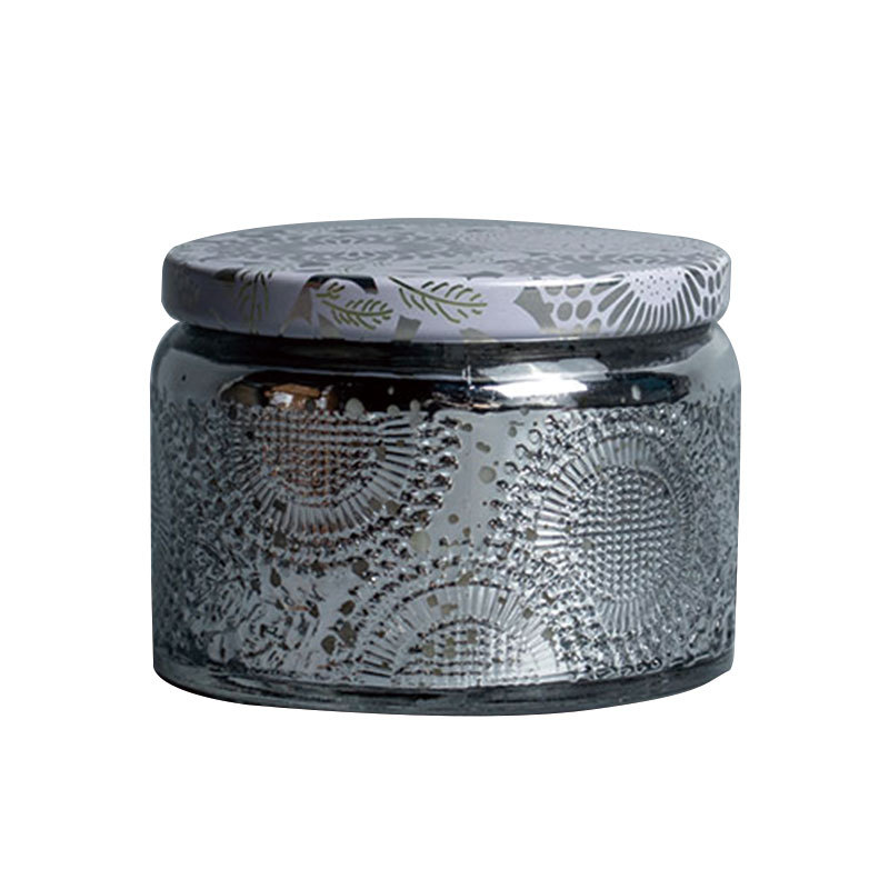 Electroplating embossed candle jar candle jar wholesale