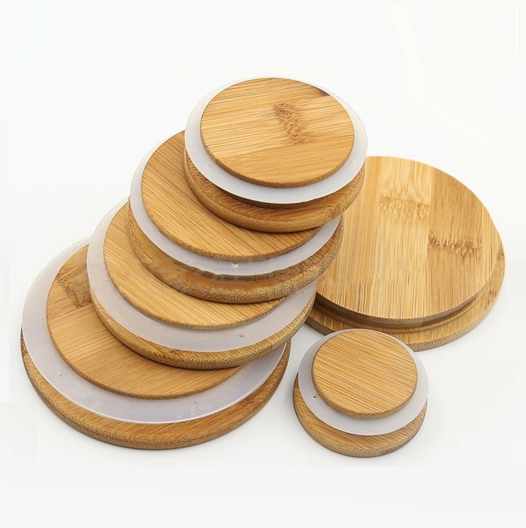 Clear cylinder glass candle jar with wooden lid candle jar wholesale