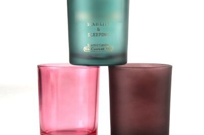 Customized matte pink glass candle jars (1)