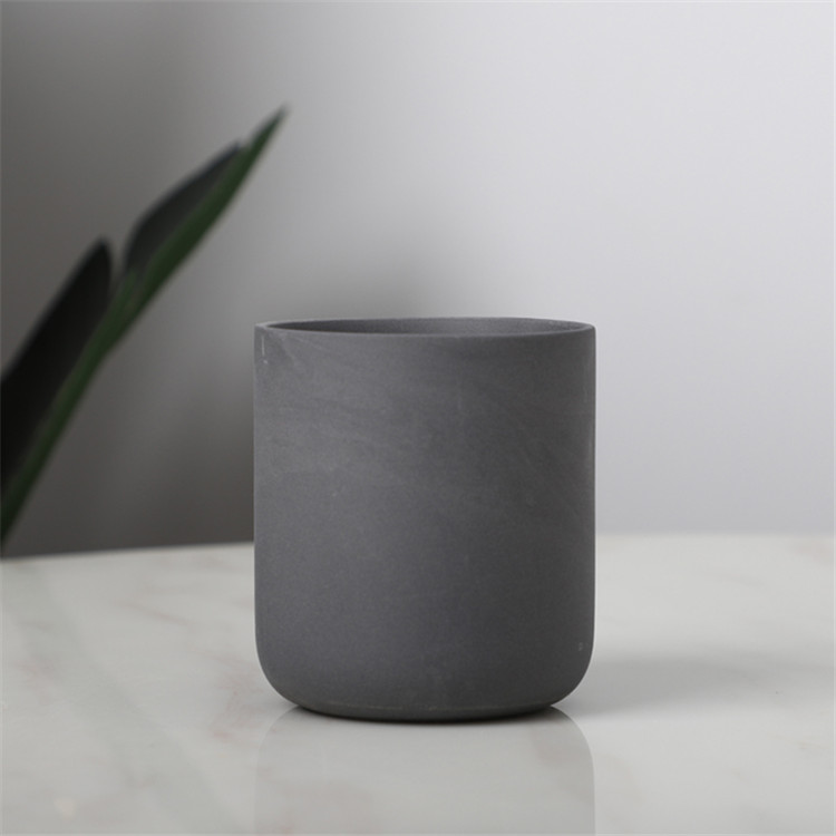 Empty matte black ceramic candle jars candle jar wholesale