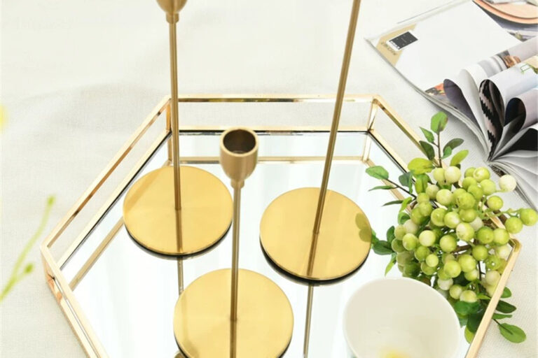 Glass candle holders set for taper (6)