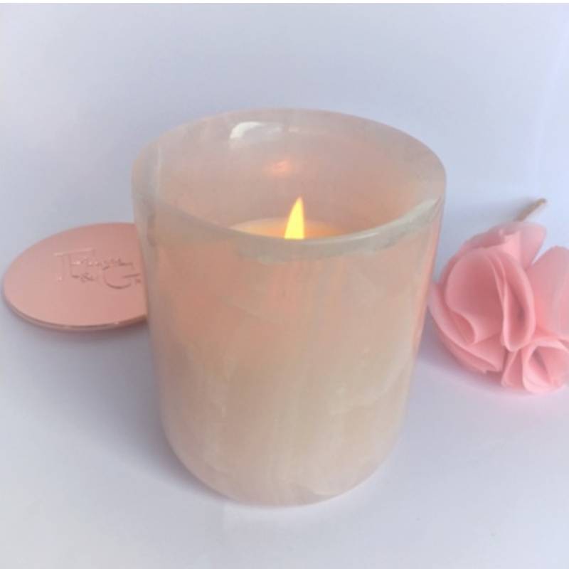 Luxury ceramic marble candle jars with metal lid candle jar wholesale