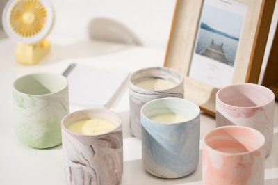 Matt eco marble clay ceramic candle jars (5)