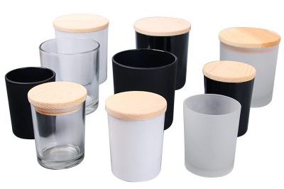 Matte black and white glass candle jar (1)