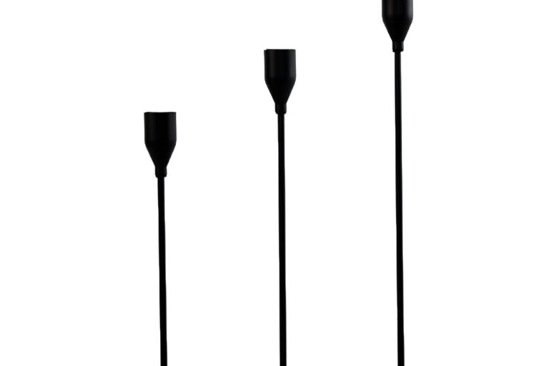 Matte black candle holders for wedding (2)