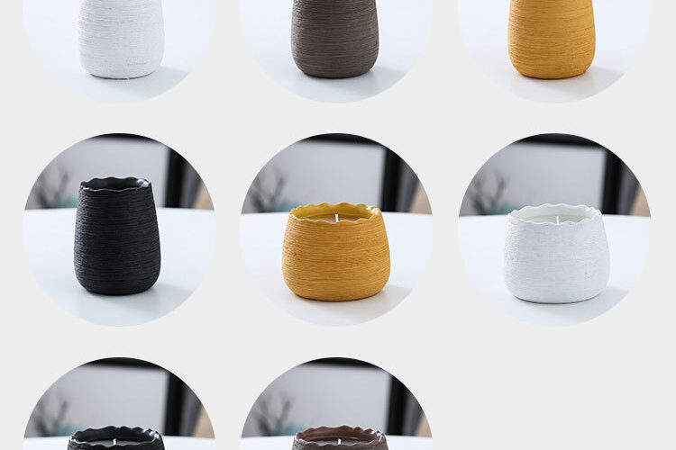 New Brushed Aromatherapy Ceramic Candle Vessel (3)