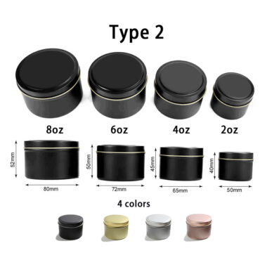 Round Candle Tins 2oz 4oz 8oz