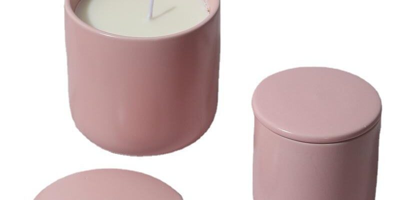 Creative Macaron Ceramic Candle Jar Manufacturer with Soy Wax Lid (4) Alt:Creative Macaron Ceramic Candle Jar Manufacturer with Lid