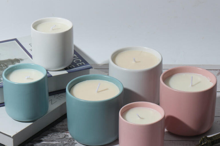 Creative Macaron Ceramic Candle Jar Manufacturer with Soy Wax Lid (6) Alt:Creative Macaron Ceramic Candle Jar Manufacturer with Lid
