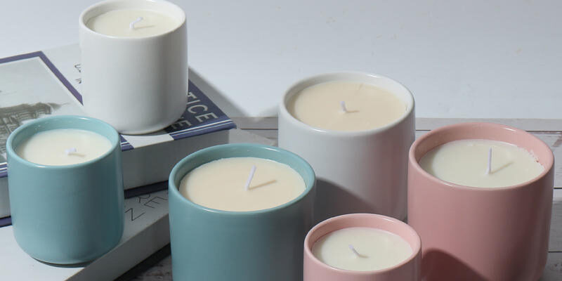 Alt:Creative Macaron Ceramic Candle Jar Manufacturer with Lid