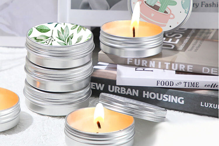 Aluminum Candle Tins in Silver