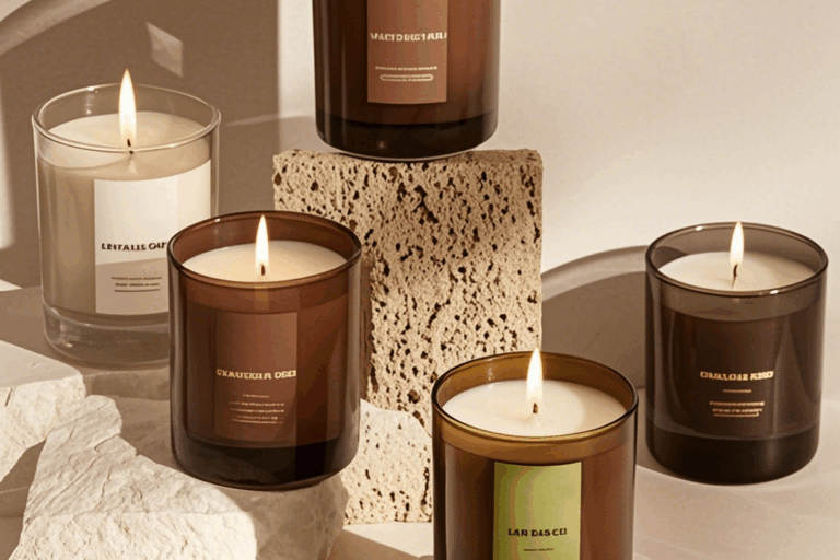 Glass Candle Vessels with Lids