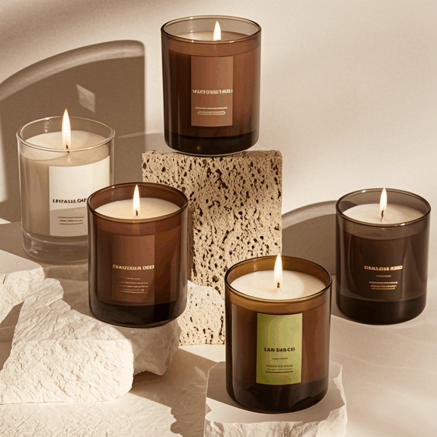 Glass Candle Vessels with Lids