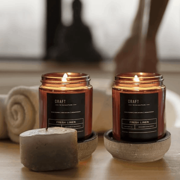 Scented Wax Candles in Glass Jars
