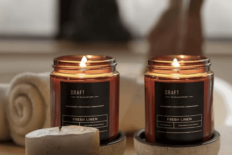 Scented Wax Candles in Glass Jars