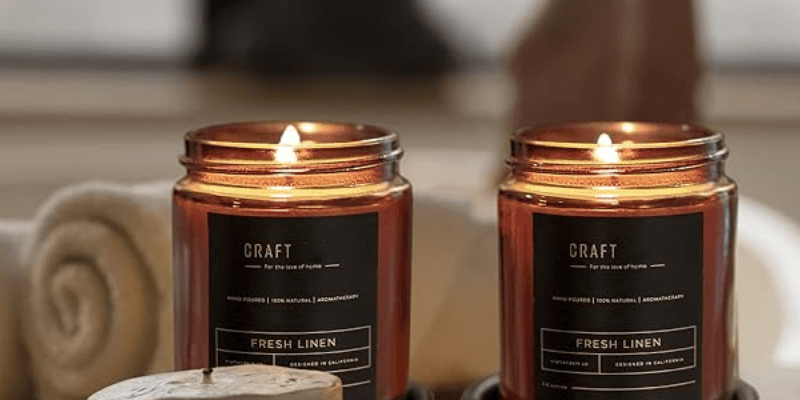 Scented Wax Candles in Glass Jars