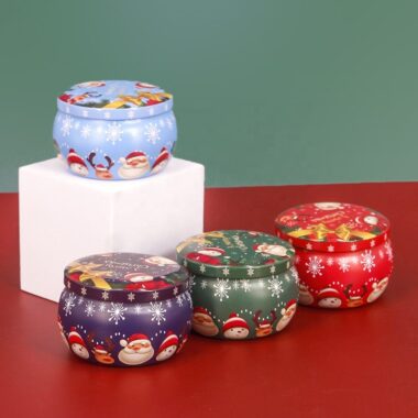 Candle Tin Box for Christmas Gifts