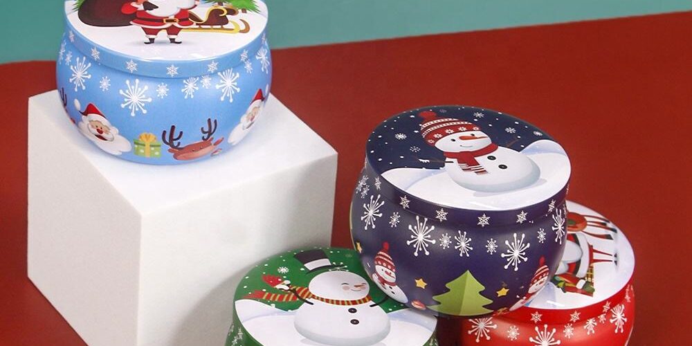 Candle Tin Box for Christmas Gifts