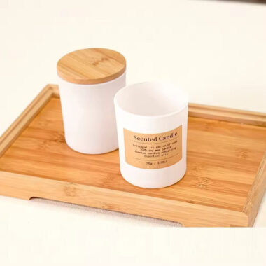 Luxury Glass Candle Jars with Wooden Lids