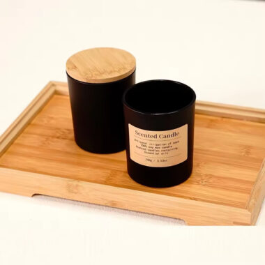 Luxury Glass Candle Jars with Wooden Lids