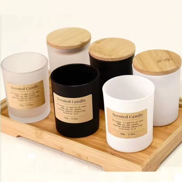 Luxury Glass Candle Jars with Wooden Lids