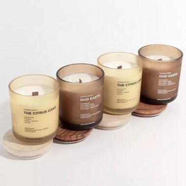 Glass Candle Jars with Bamboo Lid