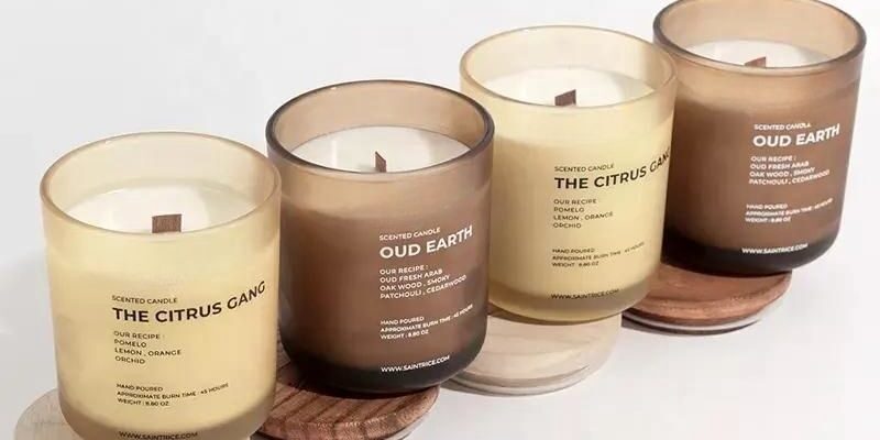 Glass Candle Jars with Bamboo Lid