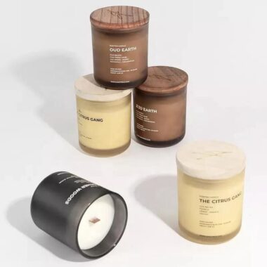 Glass Candle Jars with Bamboo Lid