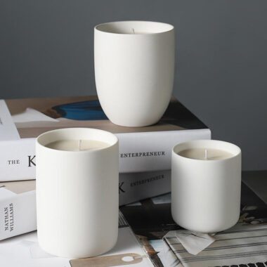White Ceramic Candle Jar