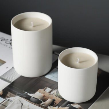White Ceramic Candle Jar