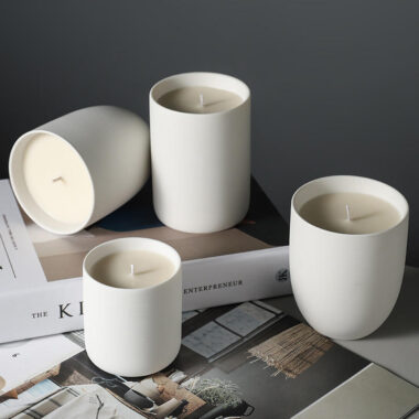 White Ceramic Candle Jar