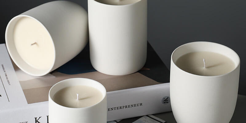 White Ceramic Candle Jar