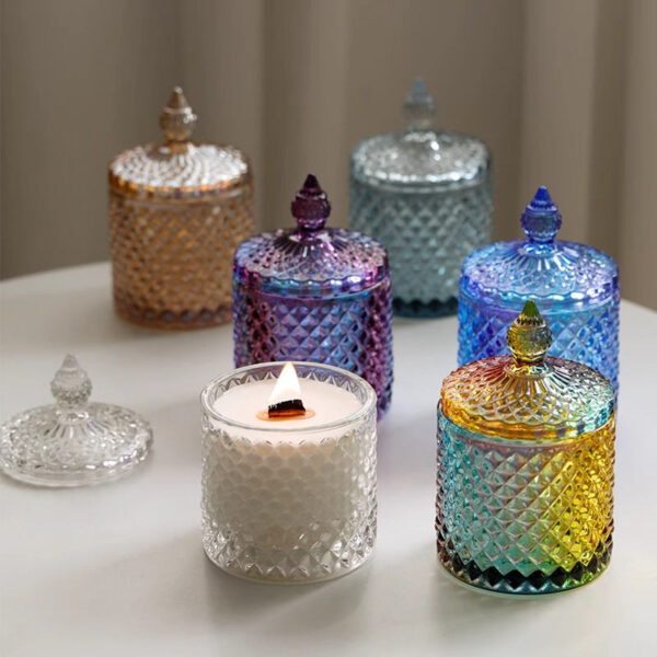 Glass Candle Jars with Lid for Storage