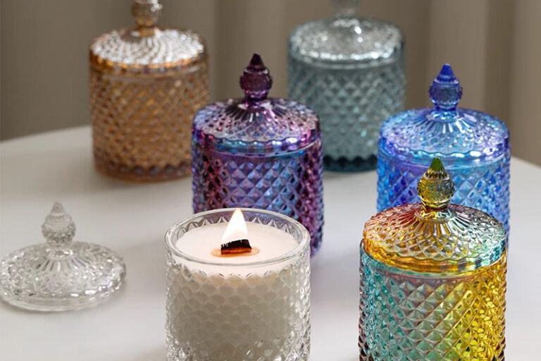 Glass Candle Jars with Lid for Storage