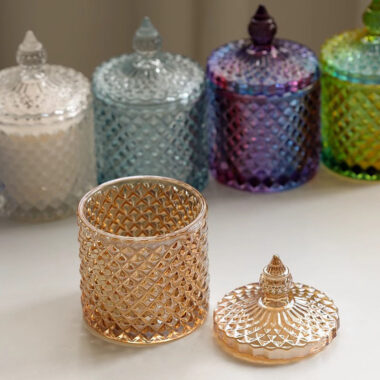 Glass Candle Jars with Lid for Storage